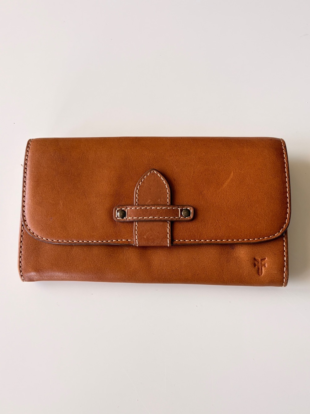 Frye Leather Wallet Bifold Cognac